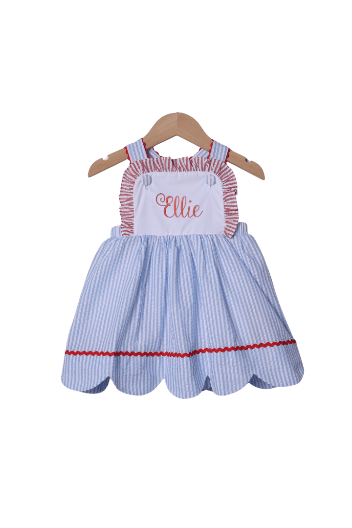 The Smocked Flamingo Apparel & Accessories Feeling Crabby Seersucker Dress