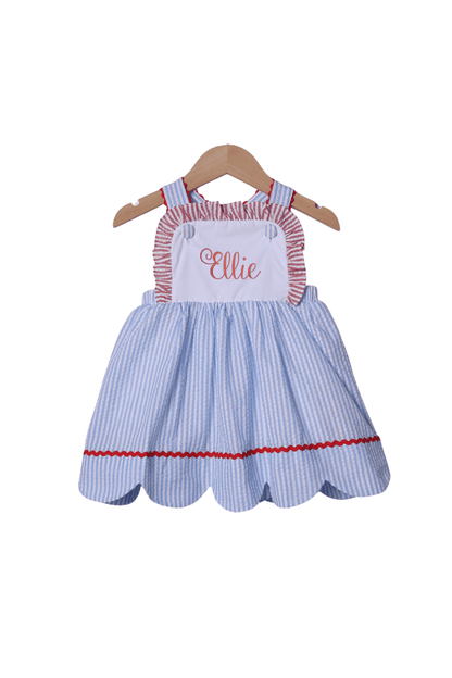 The Smocked Flamingo Apparel & Accessories Feeling Crabby Seersucker Dress
