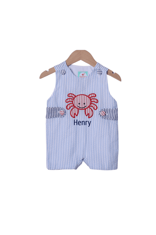 The Smocked Flamingo Apparel & Accessories Feeling Crabby Seersucker Jon Jon
