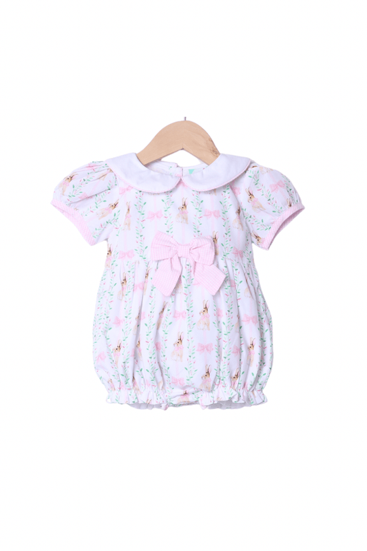 The Smocked Flamingo Apparel & Accessories Floral Bunny Bow Bubble