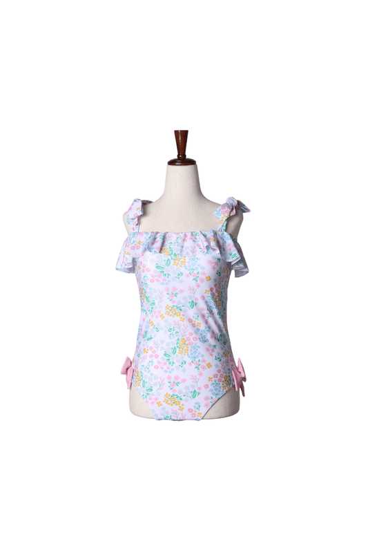 The Smocked Flamingo Apparel & Accessories Floral Tie Shoulder Mom Swimsuit