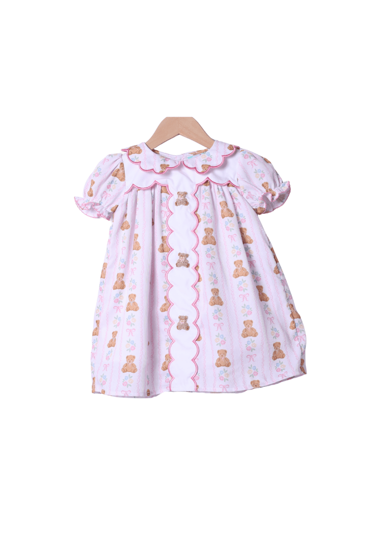 The Smocked Flamingo Apparel & Accessories French Knot Beary Sweet Dress