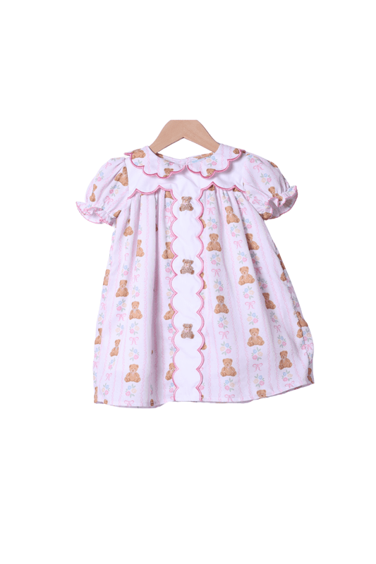 The Smocked Flamingo Apparel & Accessories French Knot Beary Sweet Dress