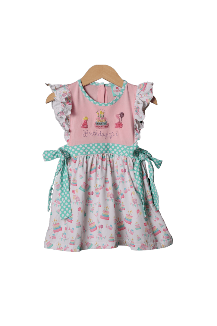 The Smocked Flamingo Apparel & Accessories French Knot Birthday Party Bow Dress