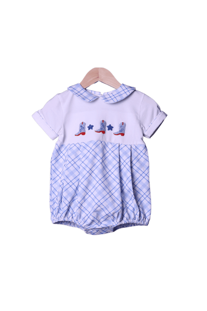 The Smocked Flamingo Apparel & Accessories French Knot Boots Blue Bubble