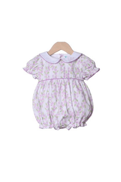 The Smocked Flamingo Apparel & Accessories French Knot Bunny Removable Tab Lavender Floral Bubble