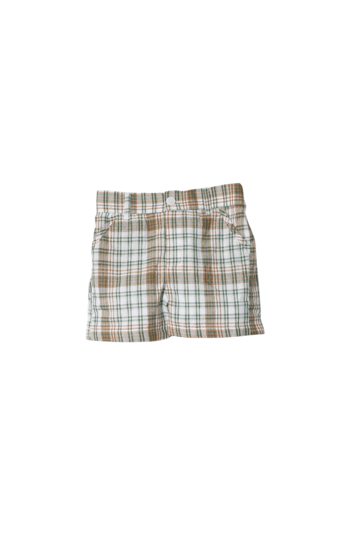The Smocked Flamingo Apparel & Accessories French Knot Fall Plaid Turkey Short Set