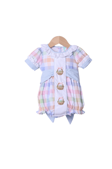 FLORAL FLAMINGOS Tie Strap Smocked Bubble
