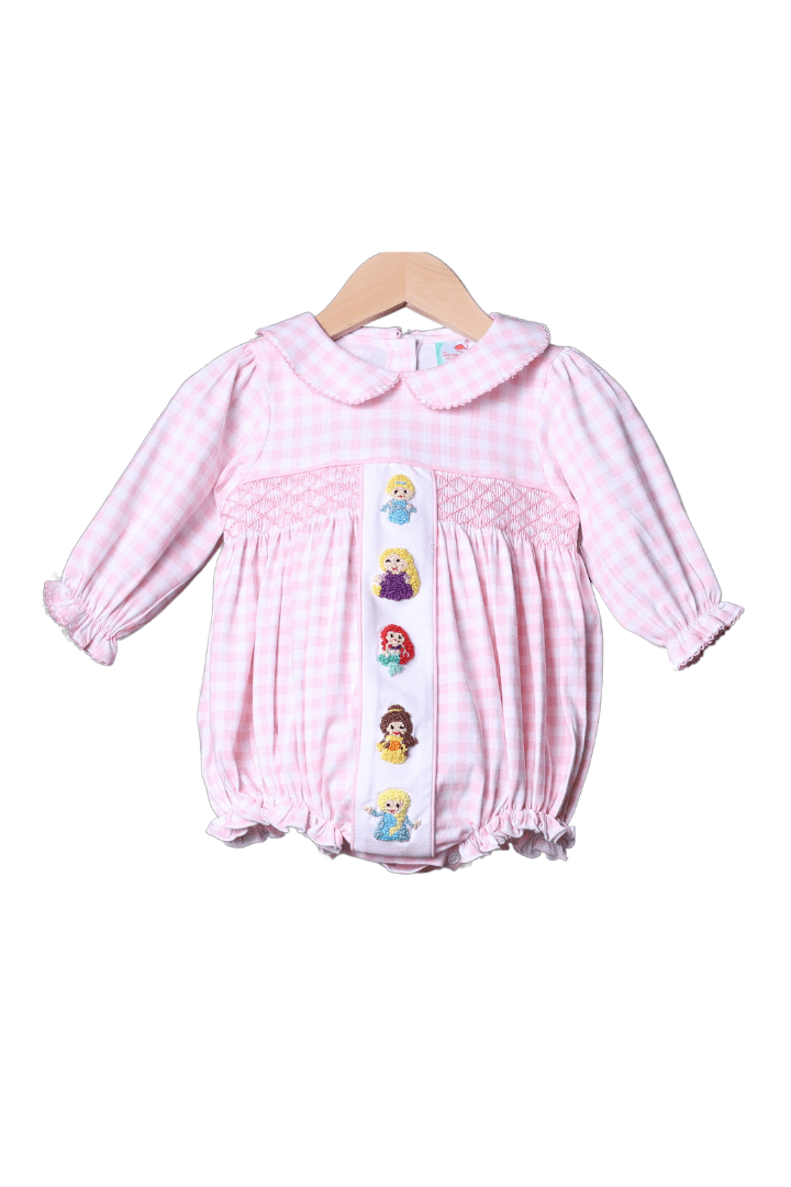 The Smocked Flamingo Apparel & Accessories French Knot Gingham Princess Bubble