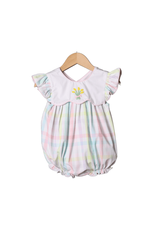 The Smocked Flamingo Apparel & Accessories French Knot Golden Rod Pastel Plaid Bubble