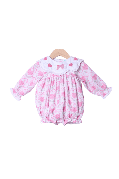 The Smocked Flamingo Apparel & Accessories French Knot Heart and Bow Bubble