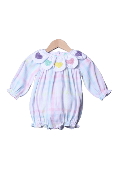 The Smocked Flamingo Apparel & Accessories French Knot Heart Pastel Plaid Bubble