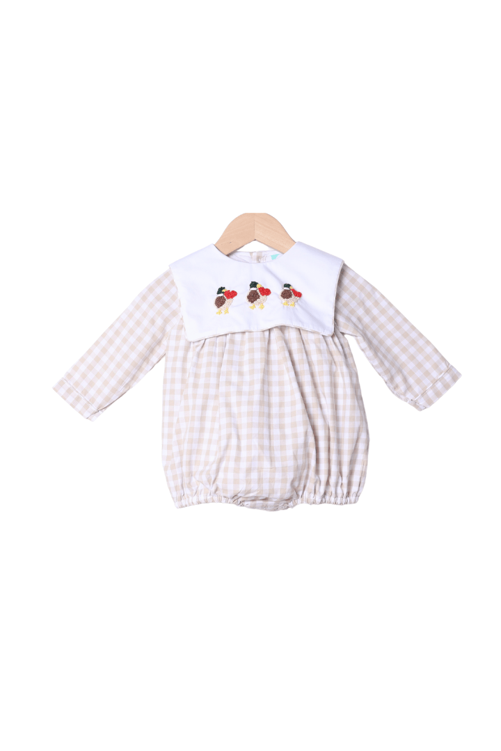 The Smocked Flamingo Apparel & Accessories French Knot Mallard Heart Gingham Bubble