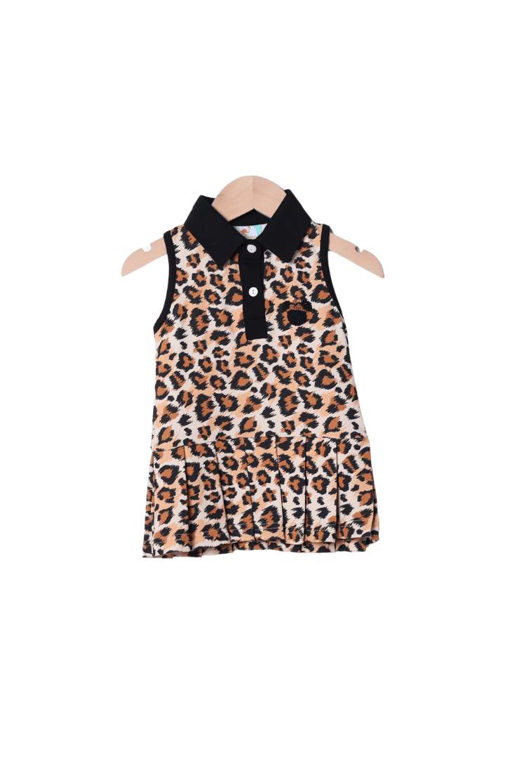 The Smocked Flamingo Apparel & Accessories French Knot Mouse Leopard Park Dress