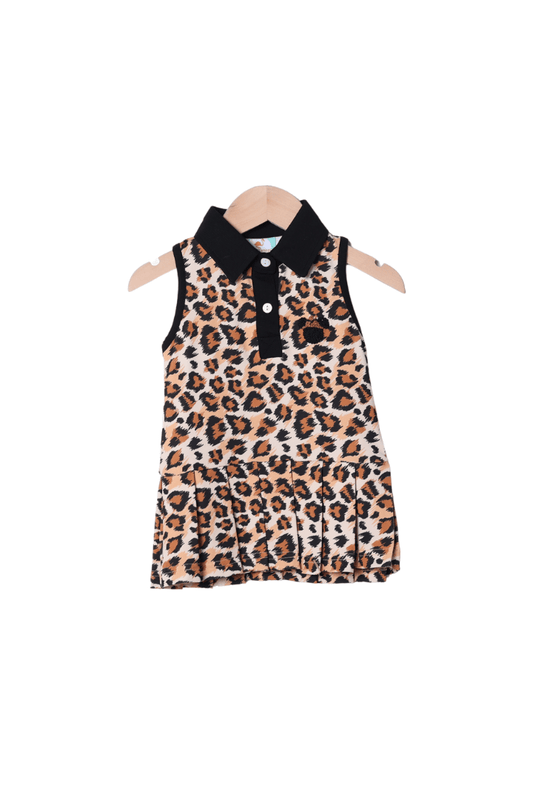 The Smocked Flamingo Apparel & Accessories French Knot Mouse Leopard Park Dress
