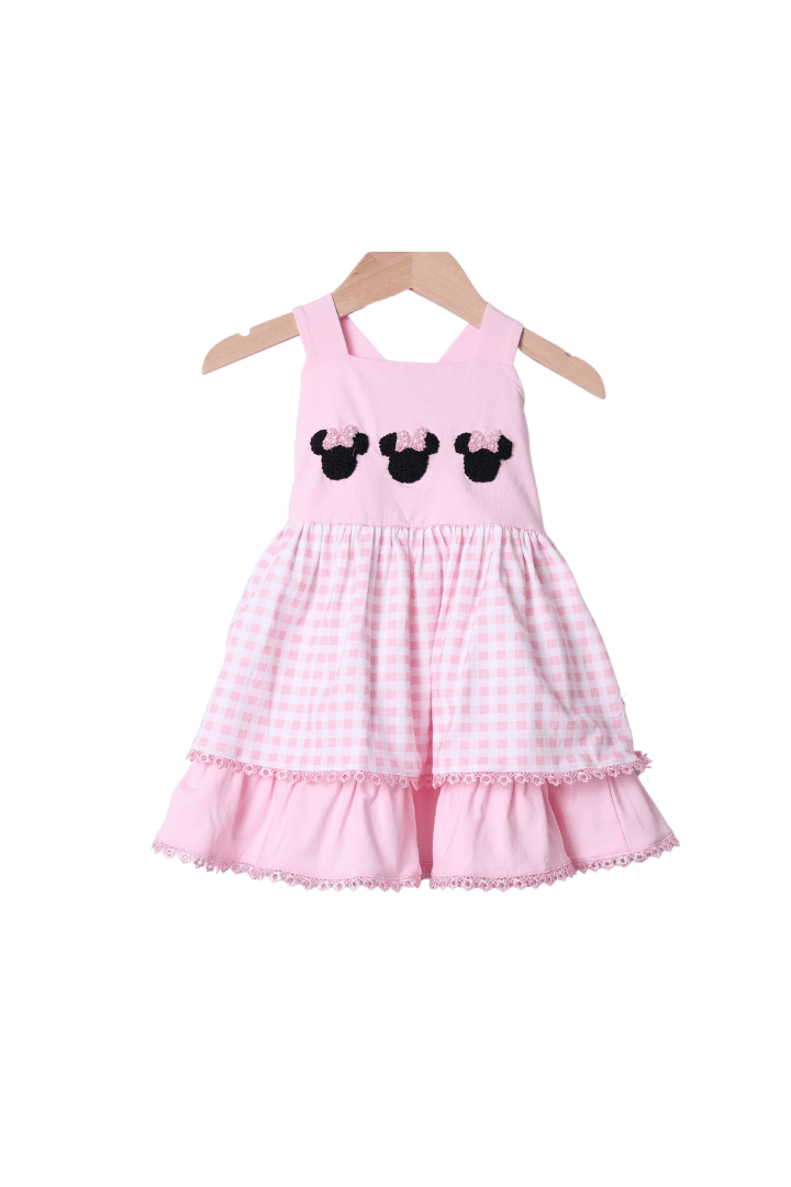 French Knot Mouse Pink Leopard Skirted Bubble main image 0