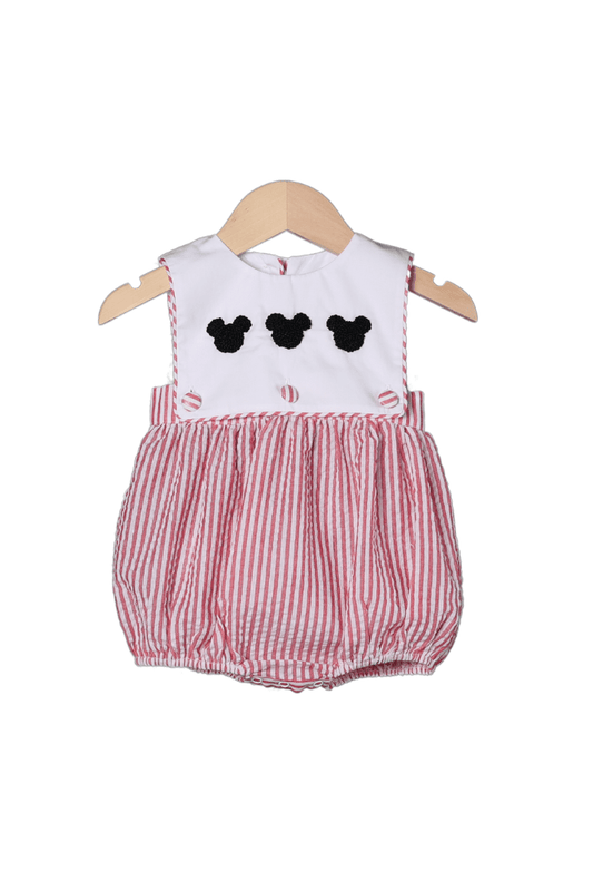 The Smocked Flamingo Apparel & Accessories French Knot Mouse Red Seersucker Bubble