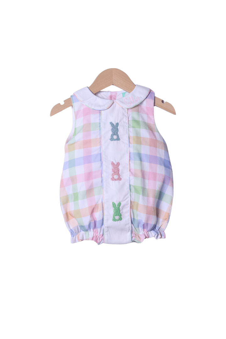 The Smocked Flamingo Apparel & Accessories French Knot Pastel Peeps Buffalo Check Bubble