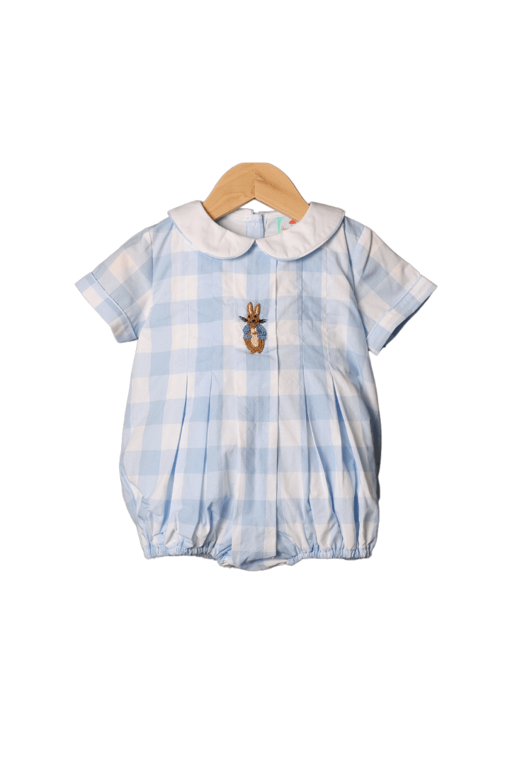 The Smocked Flamingo Apparel & Accessories French Knot Peter Rabbit Blue Gingham Bubble