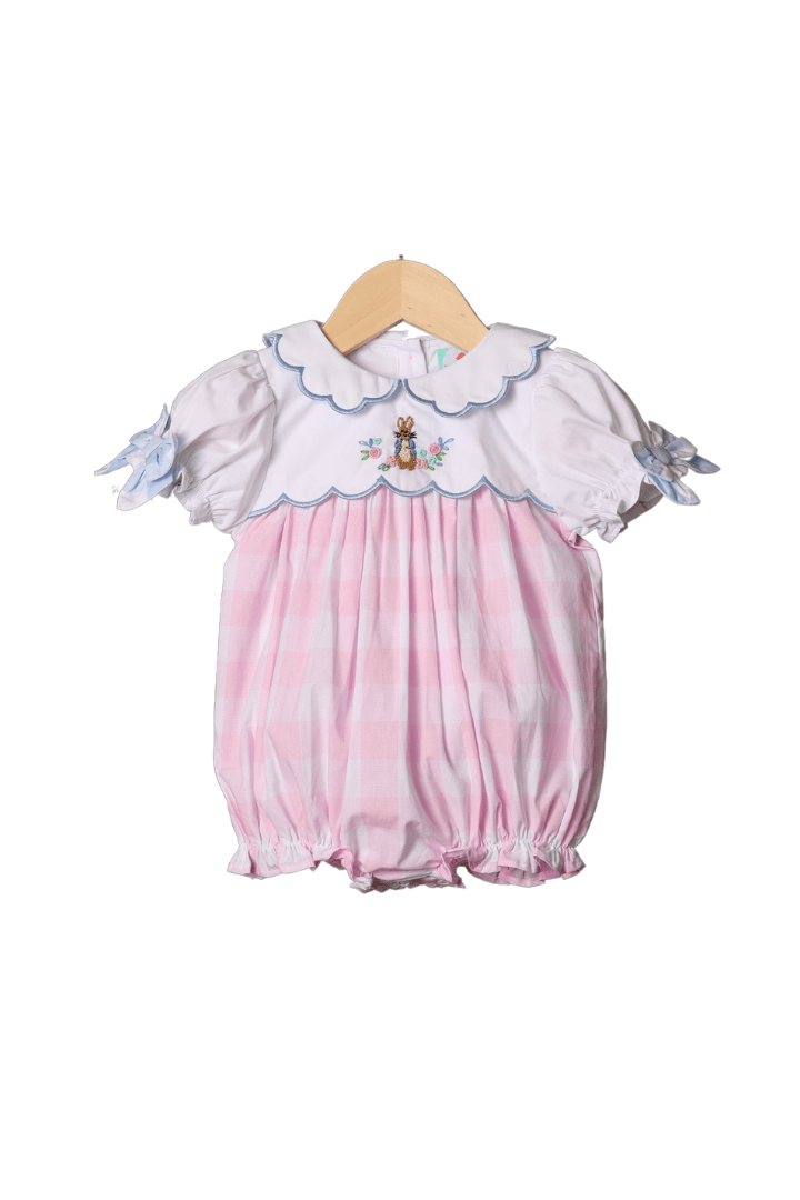 The Smocked Flamingo Apparel & Accessories French Knot Peter Rabbit Gingham Bubble