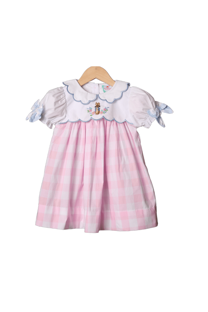 The Smocked Flamingo Apparel & Accessories French Knot Peter Rabbit Gingham Dress