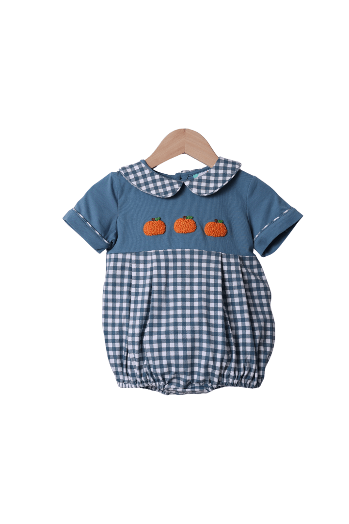The Smocked Flamingo Apparel & Accessories French Knot Pumpkin Stone GINGHAM Bubble