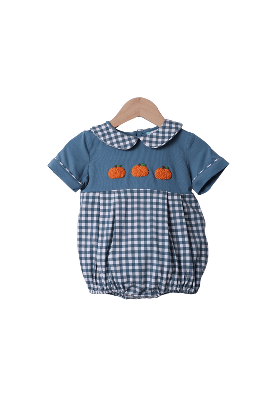 The Smocked Flamingo Apparel & Accessories French Knot Pumpkin Stone GINGHAM Bubble