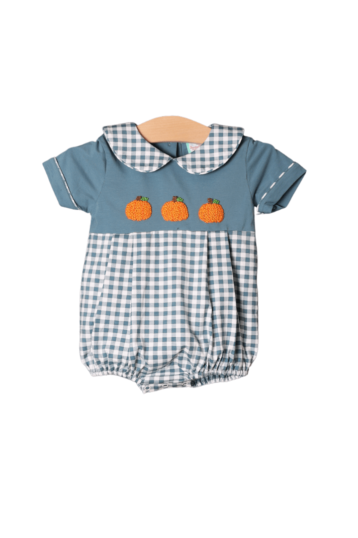 The Smocked Flamingo Apparel & Accessories French Knot Pumpkin Stone GINGHAM Bubble