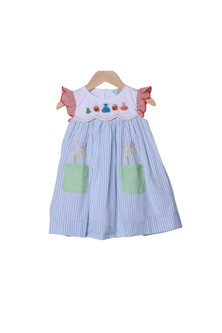 The Smocked Flamingo Apparel & Accessories French Knot Pumpkins, Pixies & Princesses Dress