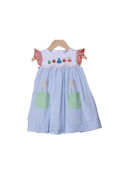 The Smocked Flamingo Apparel & Accessories French Knot Pumpkins, Pixies & Princesses Dress