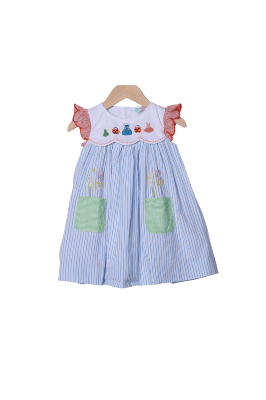 The Smocked Flamingo Apparel & Accessories French Knot Pumpkins, Pixies & Princesses Dress