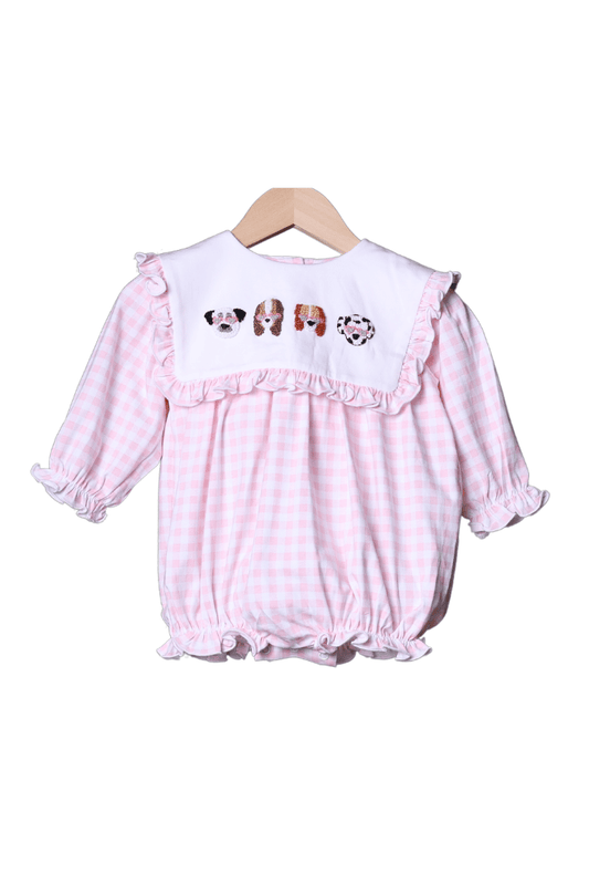 The Smocked Flamingo Apparel & Accessories French Knot Puppy Love Pink Gingham Bubble