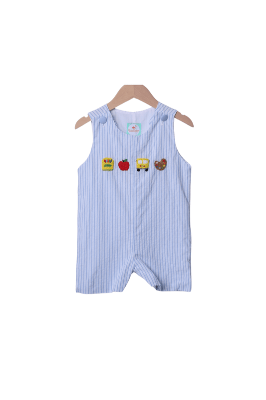 The Smocked Flamingo Apparel & Accessories French Knot School Blue Pinstripe Jon Jon