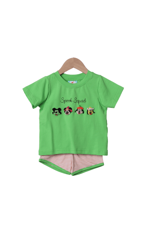 The Smocked Flamingo Apparel & Accessories French Knot Spook Squad Short Set