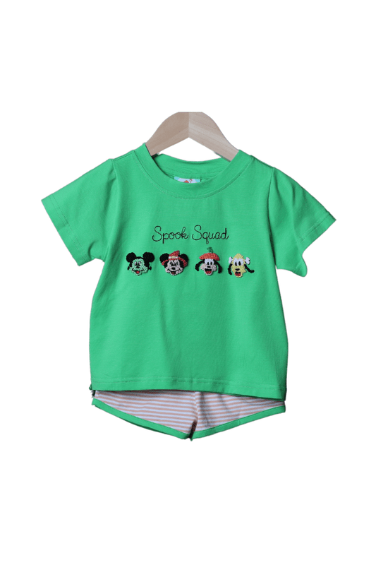 The Smocked Flamingo Apparel & Accessories French Knot Spook Squad Short Set