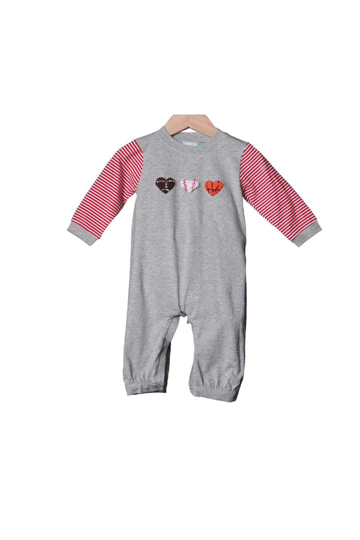 The Smocked Flamingo Apparel & Accessories French Knot Sweet Sports Romper