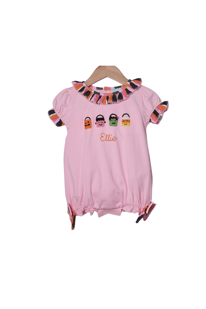 The Smocked Flamingo Apparel & Accessories French Knot Trick or Treat Pals Ruffle Bubble