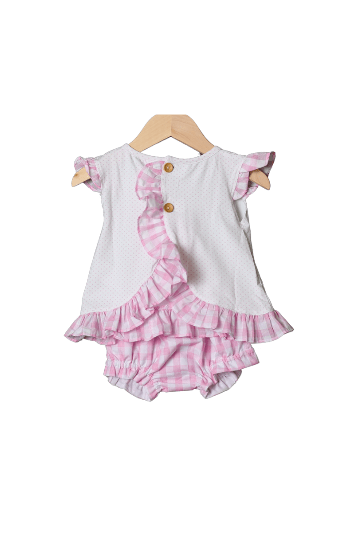 The Smocked Flamingo Apparel & Accessories French Knot Zoo Friends Gingham Bloomer Set