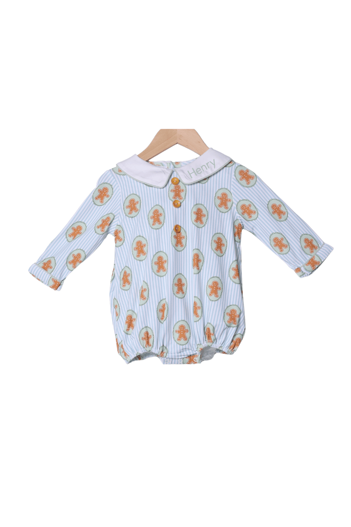 The Smocked Flamingo Apparel & Accessories Gingerbread Lane Button Bubble