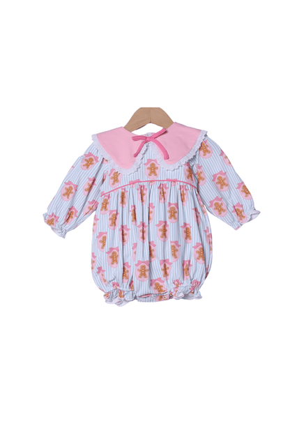 The Smocked Flamingo Apparel & Accessories Gingerbread Lane Pink Bow Bubble