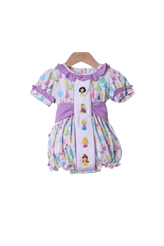 The Smocked Flamingo Apparel & Accessories Hand Embroidered Princess Friends Lavender Bubble