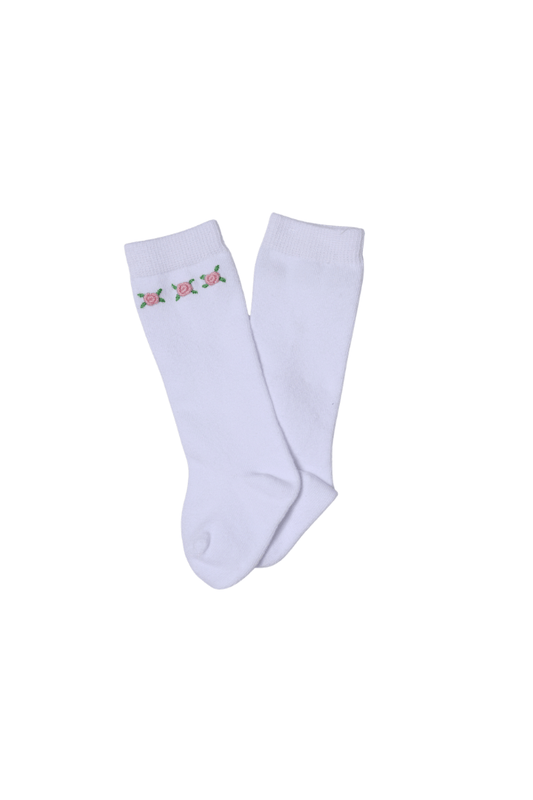 The Smocked Flamingo Apparel & Accessories Hand Embroidered Rosette Socks
