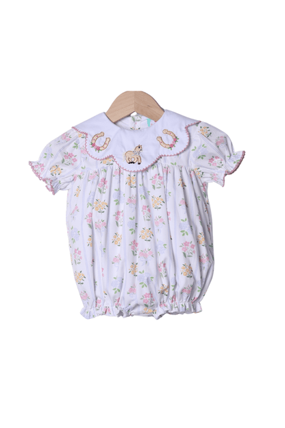 The Smocked Flamingo Apparel & Accessories Hand Embroidered Run For The Roses Bubble