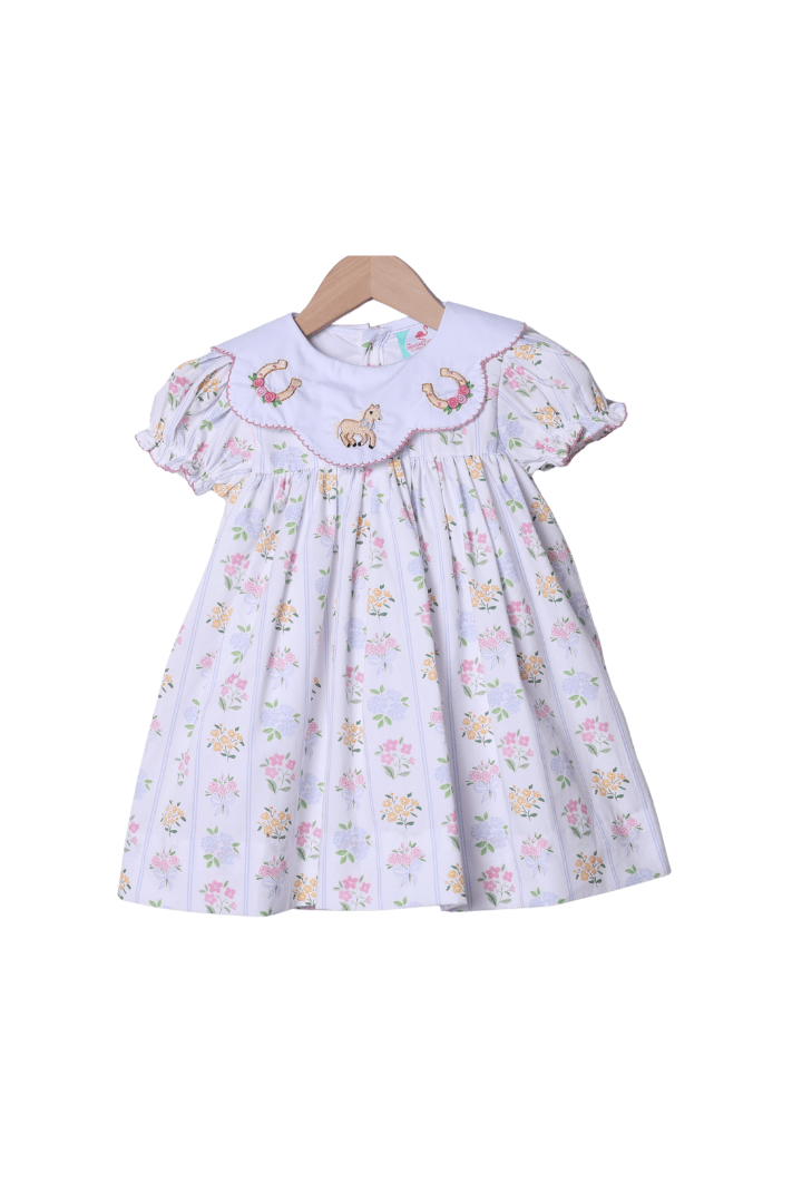 The Smocked Flamingo Apparel & Accessories Hand Embroidered Run For The Roses Dress