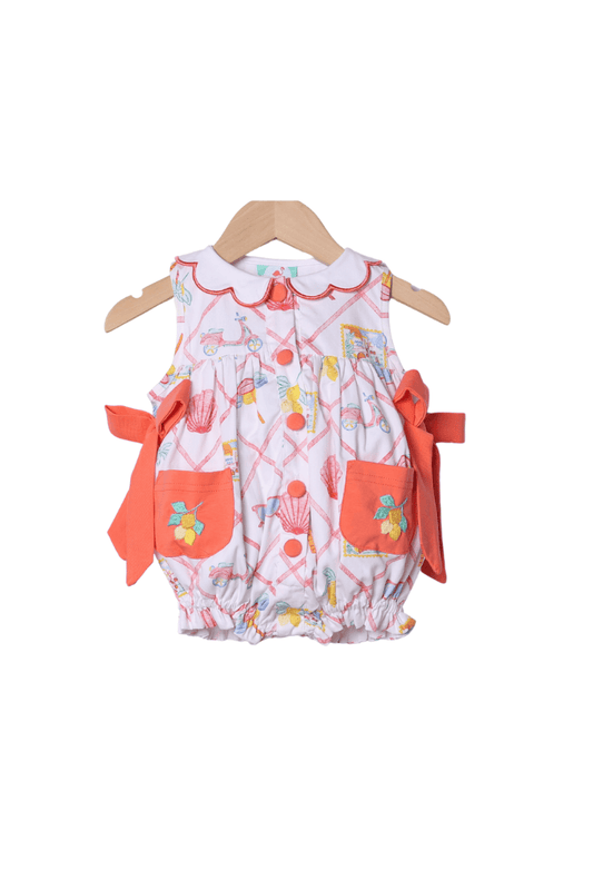 The Smocked Flamingo Apparel & Accessories Hand Embroidered Seaside Charm Bow Bubble