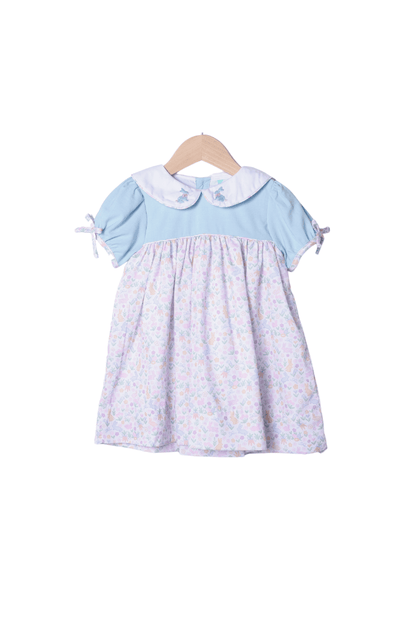 The Smocked Flamingo Apparel & Accessories Hand Embroidered Sweet Bunny Pearl Dress