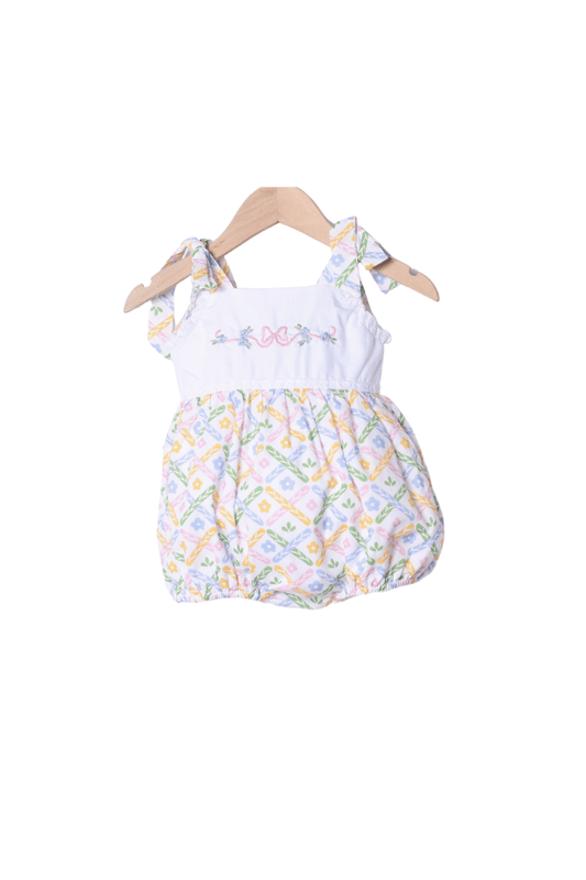 The Smocked Flamingo Apparel & Accessories Hand Embroidered Sweet Colorful Floral Bubble