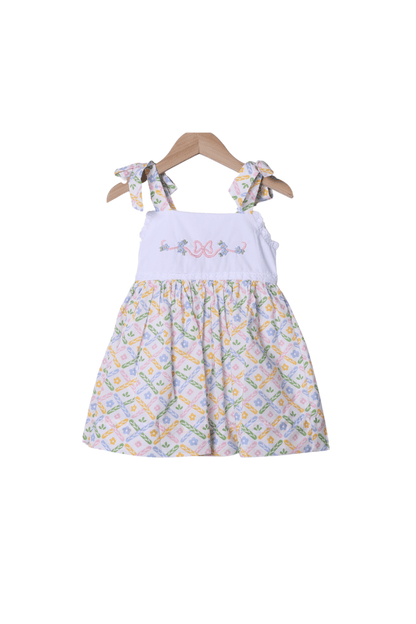 The Smocked Flamingo Apparel & Accessories Hand Embroidered Sweet Colorful Floral Dress