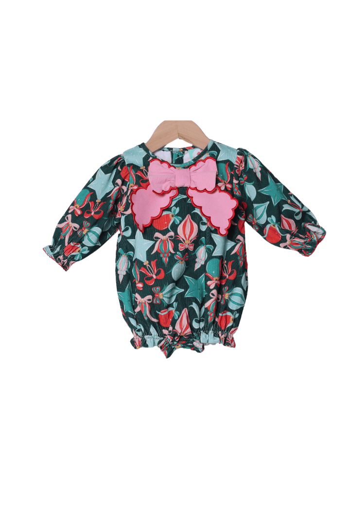 The Smocked Flamingo Apparel & Accessories Holiday Ornaments Corduroy Bow Bubble