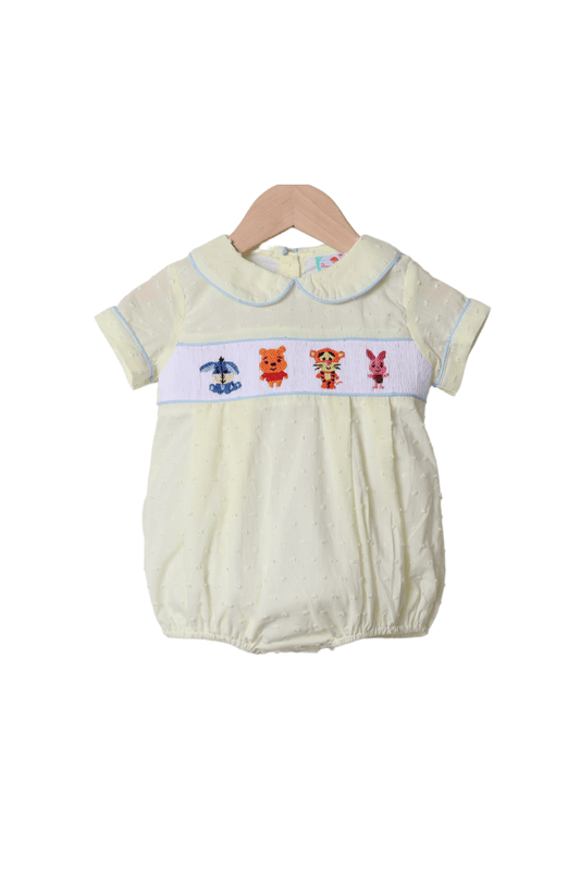 The Smocked Flamingo Apparel & Accessories Honey Bear and Friends Swiss Dot Bubble